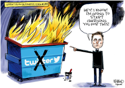 MUSK TO CHARGE FOR TWITTER X USE by Dave Whamond