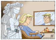 JUSTICE CUTS TRUMP by Nikola Listes