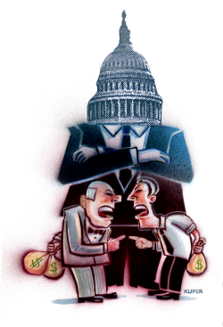 CONGRESS FIGHTS OVER SPENDING by Peter Kuper