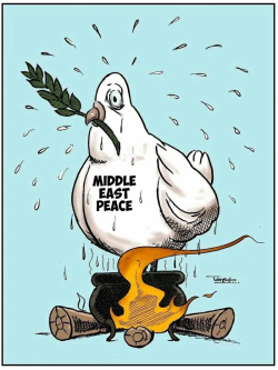 MIDDLE EAST PEACE THREATENED by Tayo Fatunla