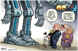 ELDERLY POLITICIANS TAKE ON AI by Rick McKee
