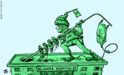 IDF RAIDS AL-SHIFA HOSPITAL  by Emad Hajjaj