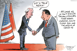 BIDEN AND XI RE-ESTABLISH CONTACT by Patrick Chappatte