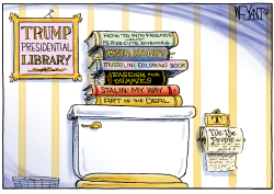 TRUMP'S LIBRARY by Christopher Weyant