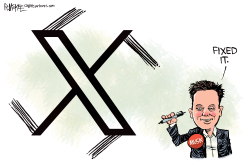MUSK FIXES X by Rick McKee