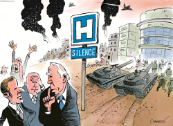 GAZA: WATCH OUT, HOSPITAL! by Patrick Chappatte