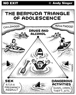 BERMUDA TRIANGLE OF ADOESCENCE by Andy Singer