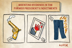 TRUMP'S MOUNTING INDICTMENTS by Peter Kuper