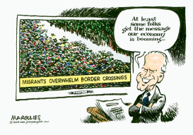 BIDEN AND MIGRANT SURGE AT BORDER  by Jimmy Margulies