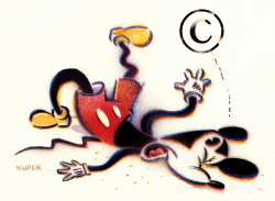 MICKEY MOUSE FALLS OUT OF COPYRIGHT by Peter Kuper