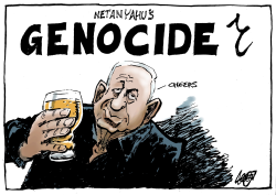 A TOAST TO THE ICJ WITH A GLASS OF GENOCIDER by Jos Collignon