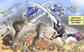 SHUTTLE DIPLOMACY ON GAZA by Paresh Nath