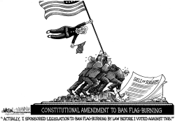 HILLARY CLINTON HAS IT BOTH WAYS ON FLAG-BURNING AMENDMENT by R.J. Matson