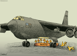 NATO, UNDER THE AMERICAN WING by Patrick Chappatte