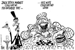 JACK STOCK MARKET AND HIS WIFE BIG OIL by Mike Lane