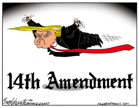 TRUMP ABOVE 14TH AMENDMENT by Bob Englehart