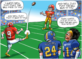 PUNTING THE BALL TO CONGRESS by Dave Whamond