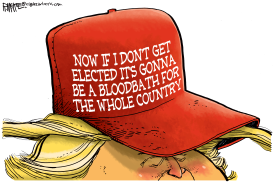TRUMP BLOODBATH HAT by Rick McKee