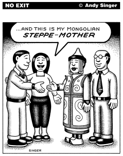 MONGOLIAN STEPPE MOTHER by Andy Singer