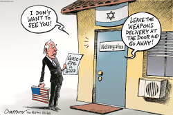 STAINS BETWEEN BIDEN AND NETANYAHU by Patrick Chappatte