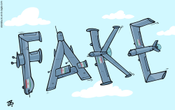 FAKED DRONE ATTACK  by Emad Hajjaj