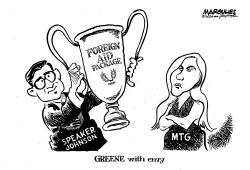 SPEAKER JOHNSON AND MARJORIE TAYLOR GREENE by Jimmy Margulies