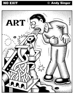 PERSON VOMITS ART by Andy Singer