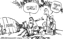 HAMAS SHELL by Mike Keefe
