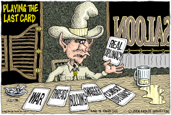 PLAYING THE LAST CARD   by Monte Wolverton