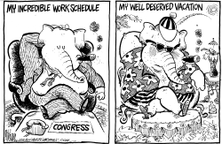 WHEN CONGRESS VACATIONS by Mike Lane