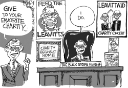 CHARITABLE GIVER LEAVITT by Pat Bagley