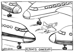 AIRLINES CANCELED FLIGHTS - B&W by Christo Komarnitski
