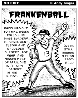 FRANKENBALL PITCHER by Andy Singer