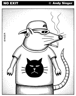 GANGSTER MOUSE WITH CAT T-SHIRT by Andy Singer