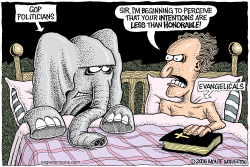 EVANGELICALS AND THE GOP  by Monte Wolverton