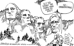 EMBARRASSMENT AT RUSHMORE by Mike Keefe