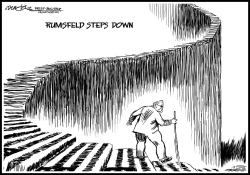 RUMSFELD STEPS DOWN by J.D. Crowe