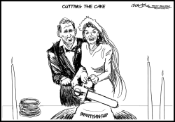 BUSH AND PELOSI CUT THE CAKE by J.D. Crowe