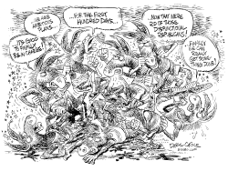 DEMOCRATS FIGHT by Daryl Cagle