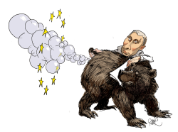 PUTIN DELIVERING A GAS SAMPLE TO EU by Riber Hansson