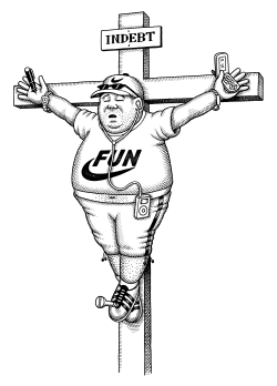 CRUCIFIED CONSUMER by Andy Singer