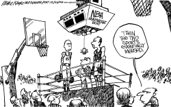 FIGHTING IN NBA by Mike Keefe