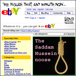 HUSSEIN NOOSE ON E-BAY by Terry Mosher