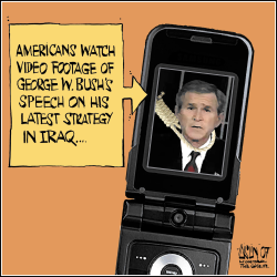 BUSH TO SEND MORE TROOPS TO IRAQ by Terry Mosher