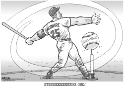 MCGWIRE SWINGS AND MISSES by R.J. Matson