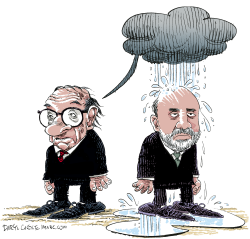 GREENSPAN AND BERNANKE WITH NO LABELS  by Daryl Cagle
