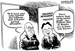 CHENEY AND MUSHARRAF by Jimmy Margulies