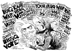 HILLARY CLINTON WAR AUTHORIZATION VOTE by Daryl Cagle