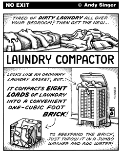 LAUNDRY COMPACTOR by Andy Singer