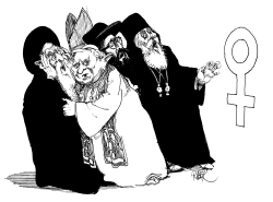 PRIESTS SCARED OF FEMALE SYMBOL by Riber Hansson